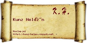 Kunz Helén névjegykártya